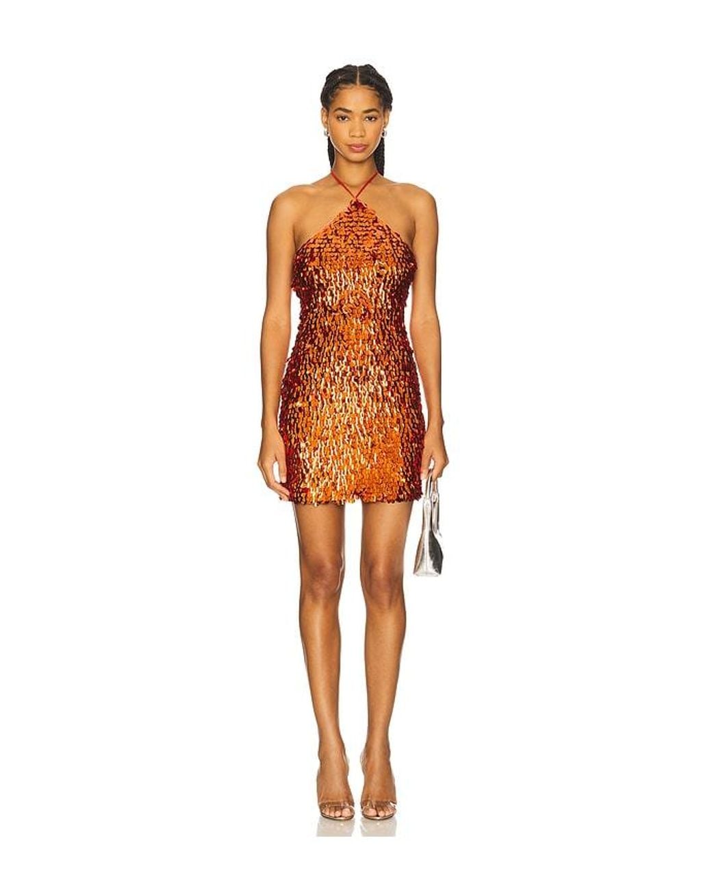 Kim Shui Orange Sequin Mini Dress