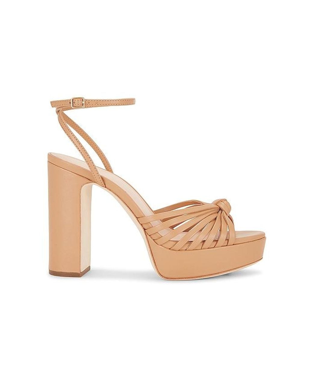 Loeffler Randall Natural Rivka Leather Knot Platform Sandal