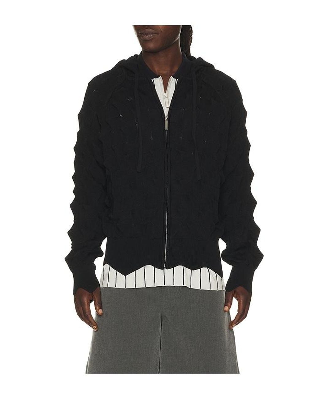 MADFRENZY Spiked Slim Zip Up Hoodie in Black for Men | Lyst UK