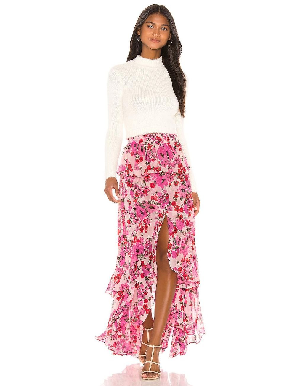 MISA Los Angles Lucia Skirt in Pink | Lyst