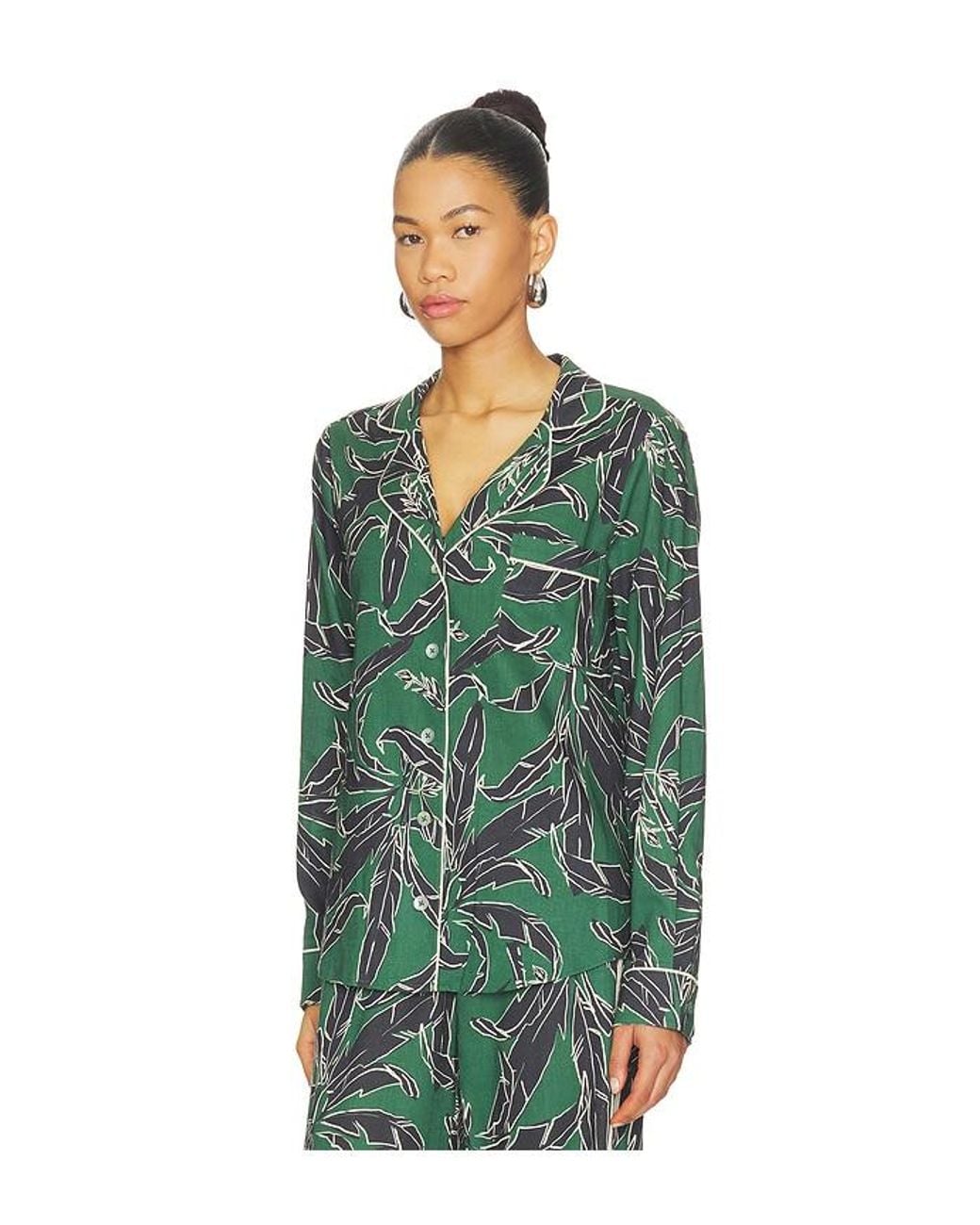 The Upside Green Tamara Rio Collared Top