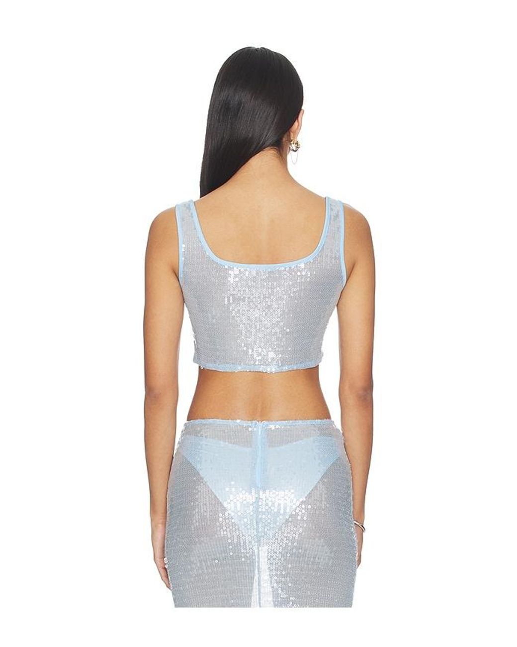 superdown White Melie Sequin Top