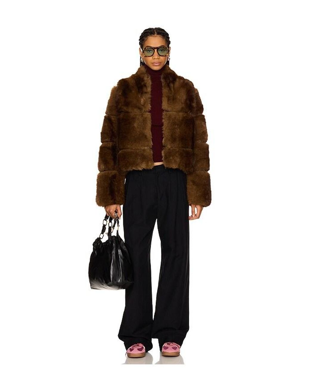 Apparis Brown Sai Short Coat