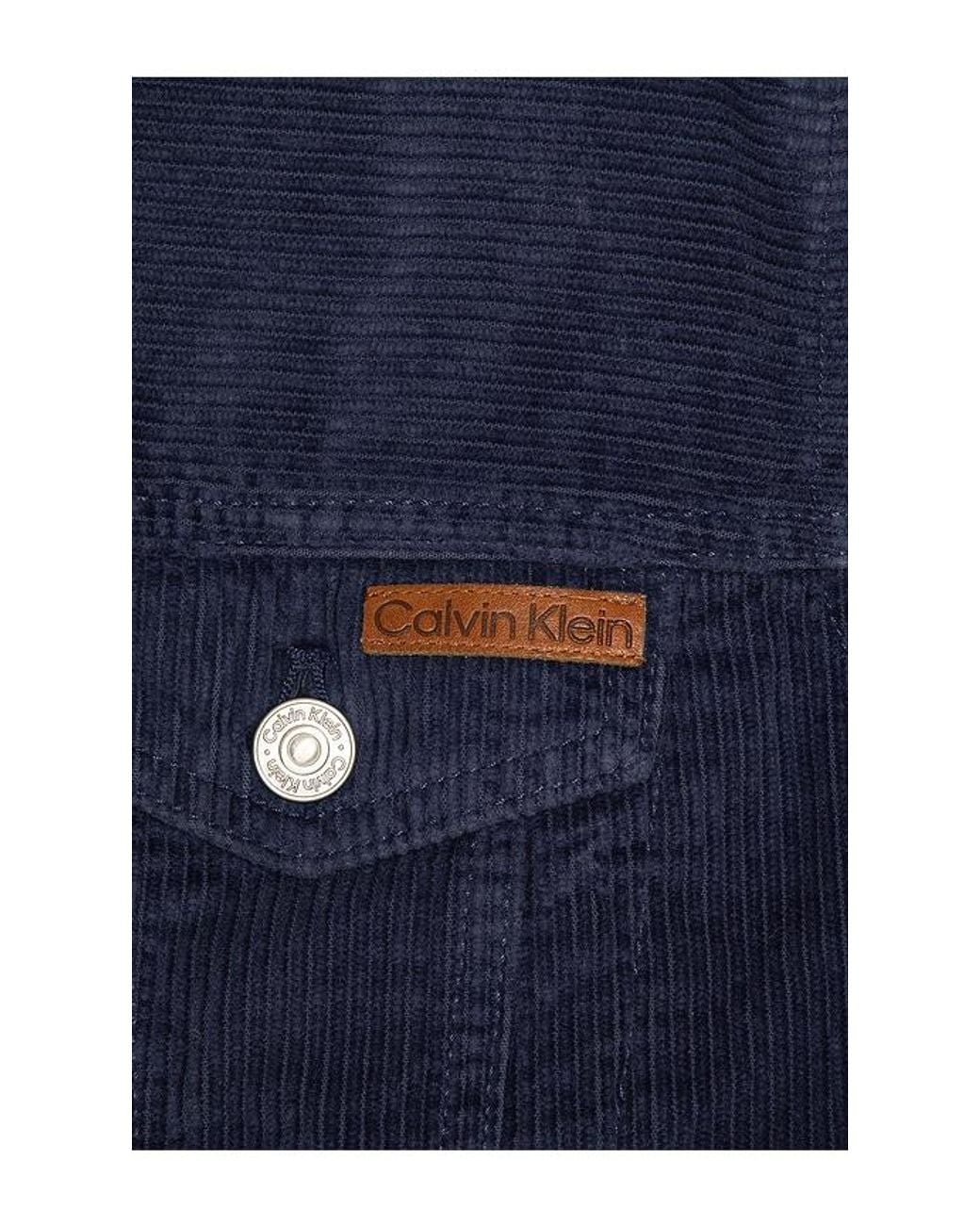 Calvin Klein Blue Washed Corduroy Trucker Jacket for men