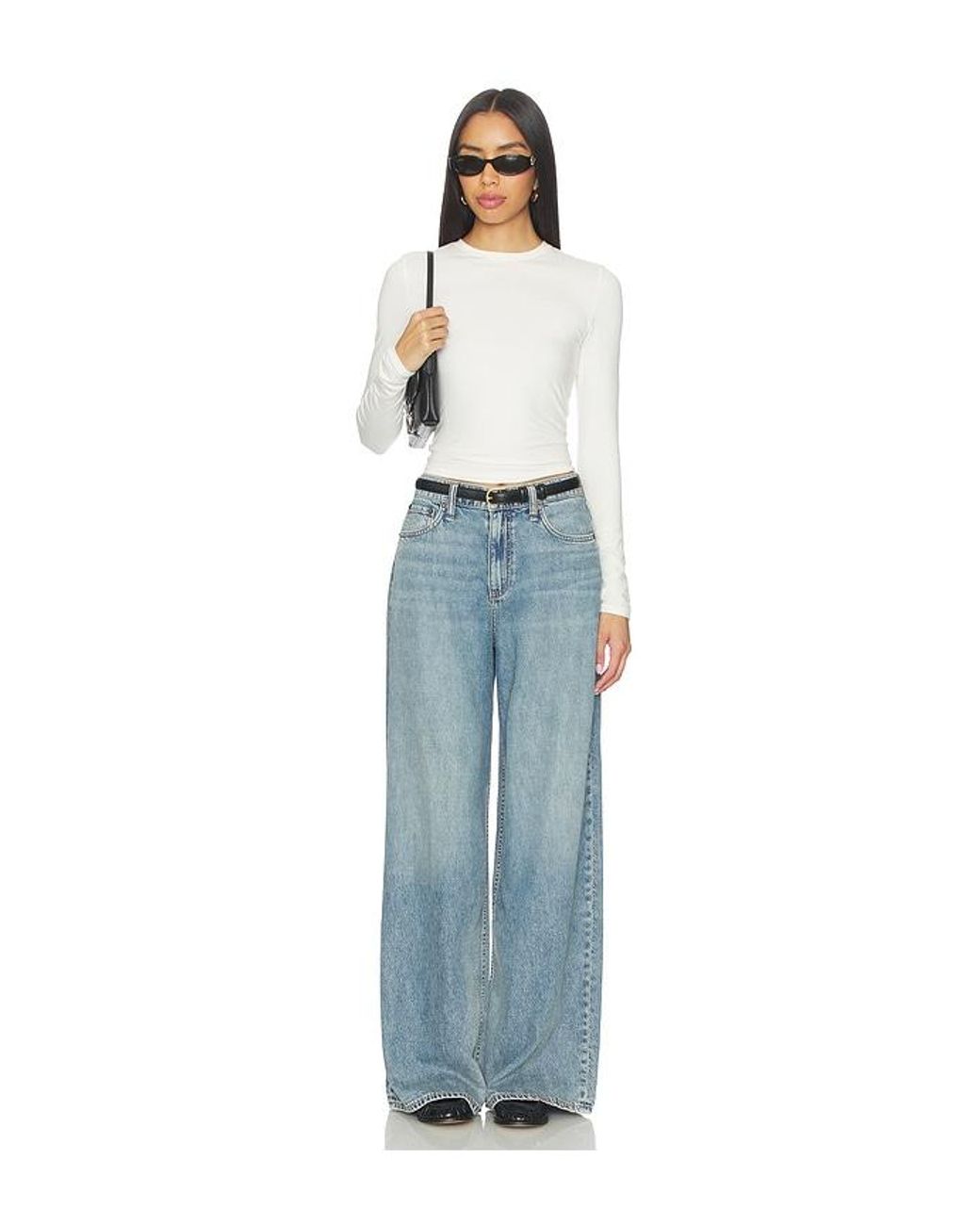 Rag & Bone Blue Featherweight Sofie Full Wide Jeans