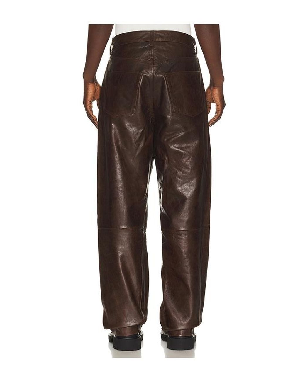 sunflower Black Wide Twist Leather Pant for men