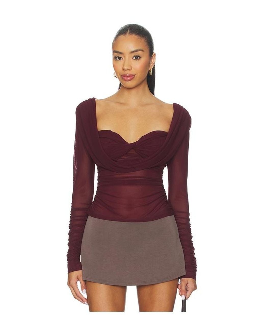 MAJORELLE Red Simone Top