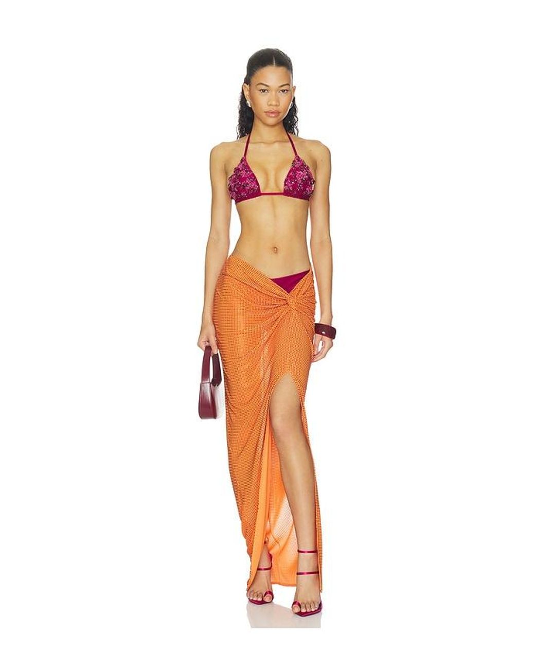 Mariandree Gaitan Orange Isabel Skirt