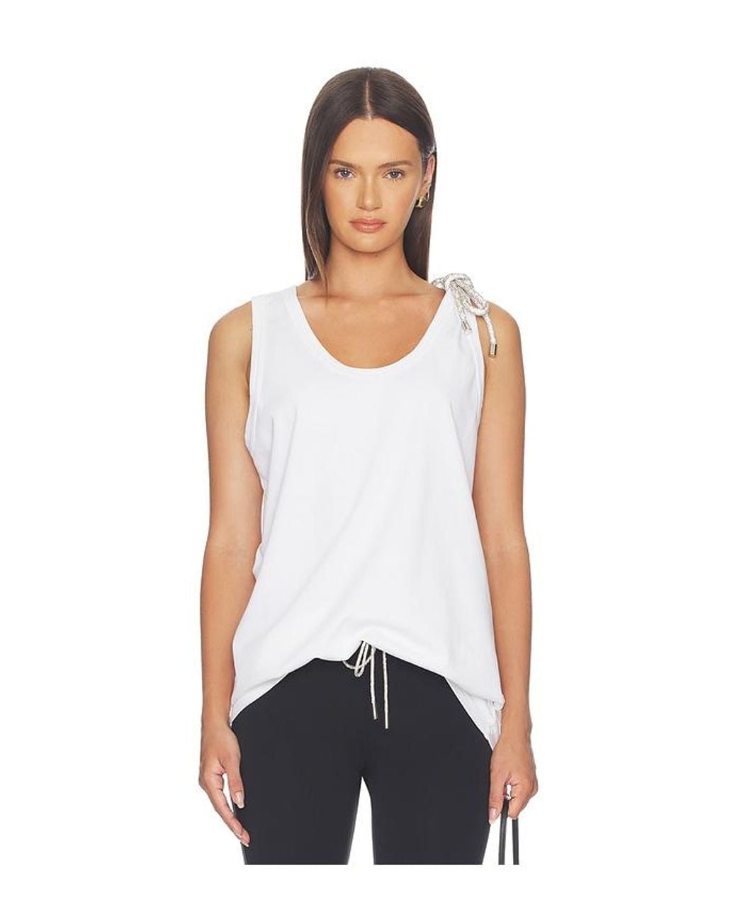 Area White Crystal Knot Tank Top