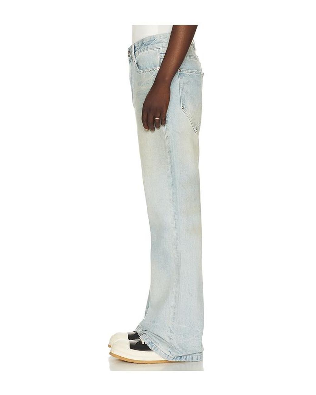 MADFRENZY Blue Bootcut Jeans for men