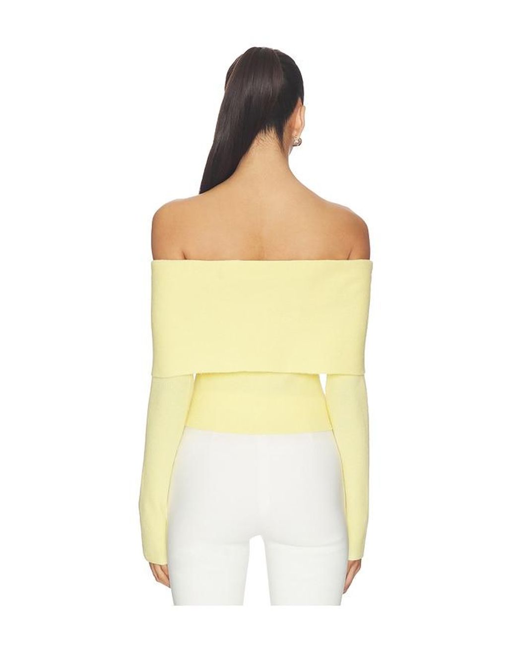 MAJORELLE Yellow Emma Off The Shoulder Sweater