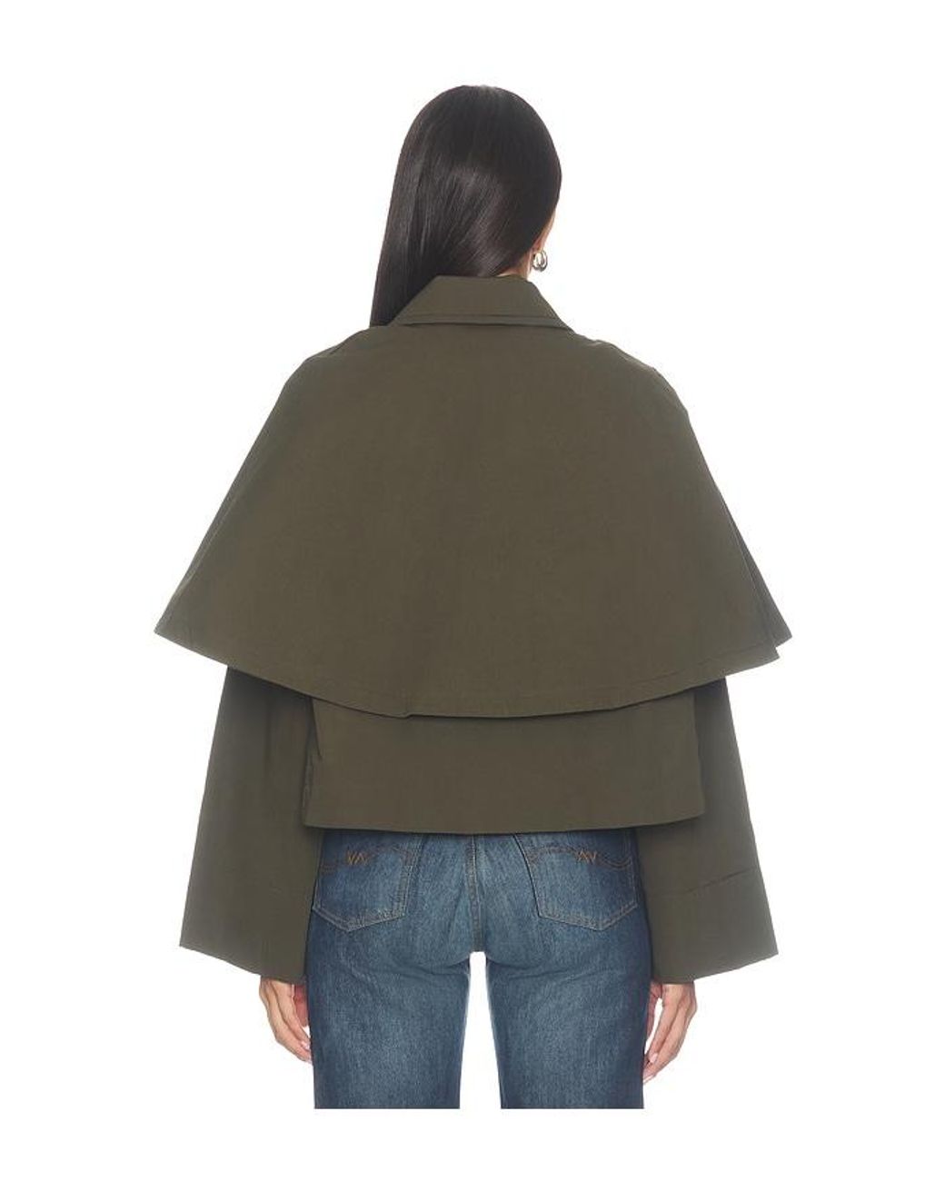 FRAME Black The Paddock Cape Jacket