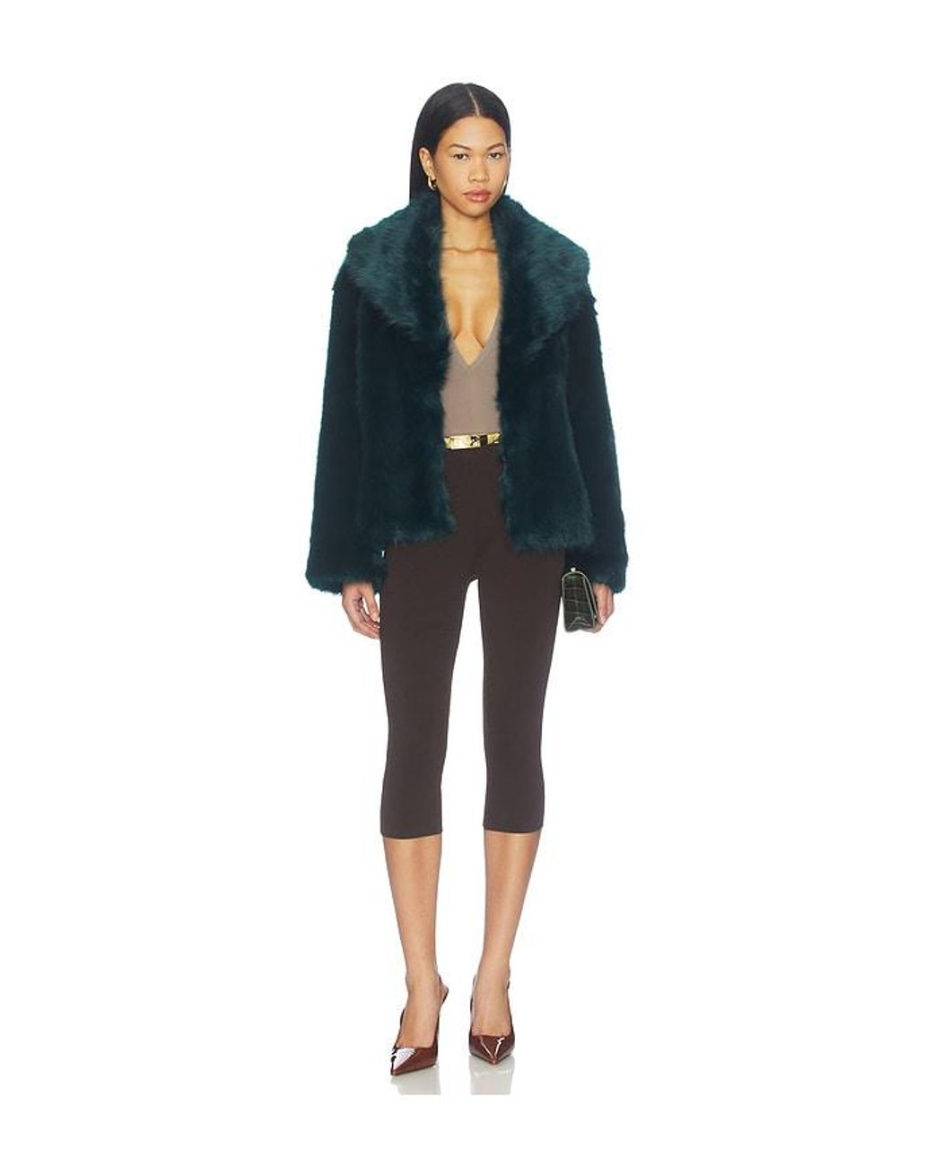 retroféte Blue Olsen Faux Fur Jacket