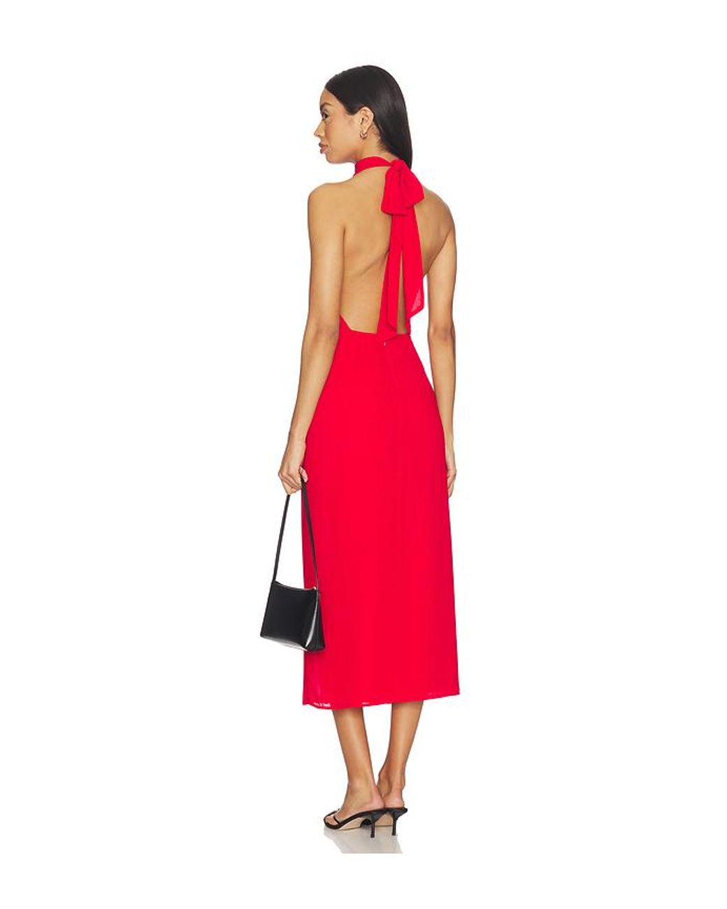 MORE TO COME Red Ria Halter Midi Dress