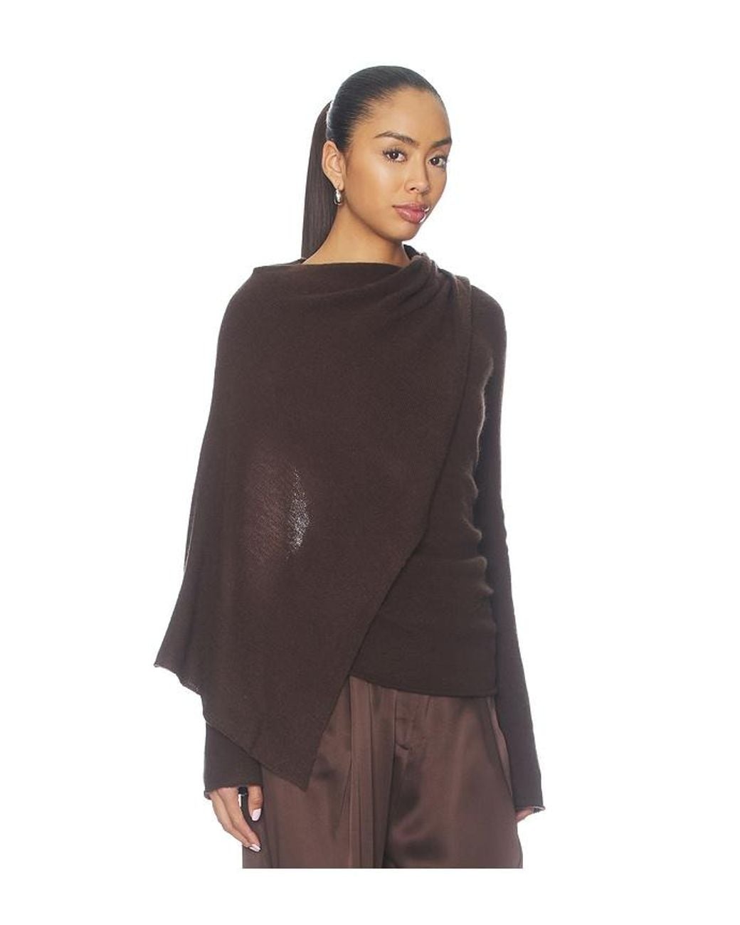 The Sei Brown Scarf Sweater