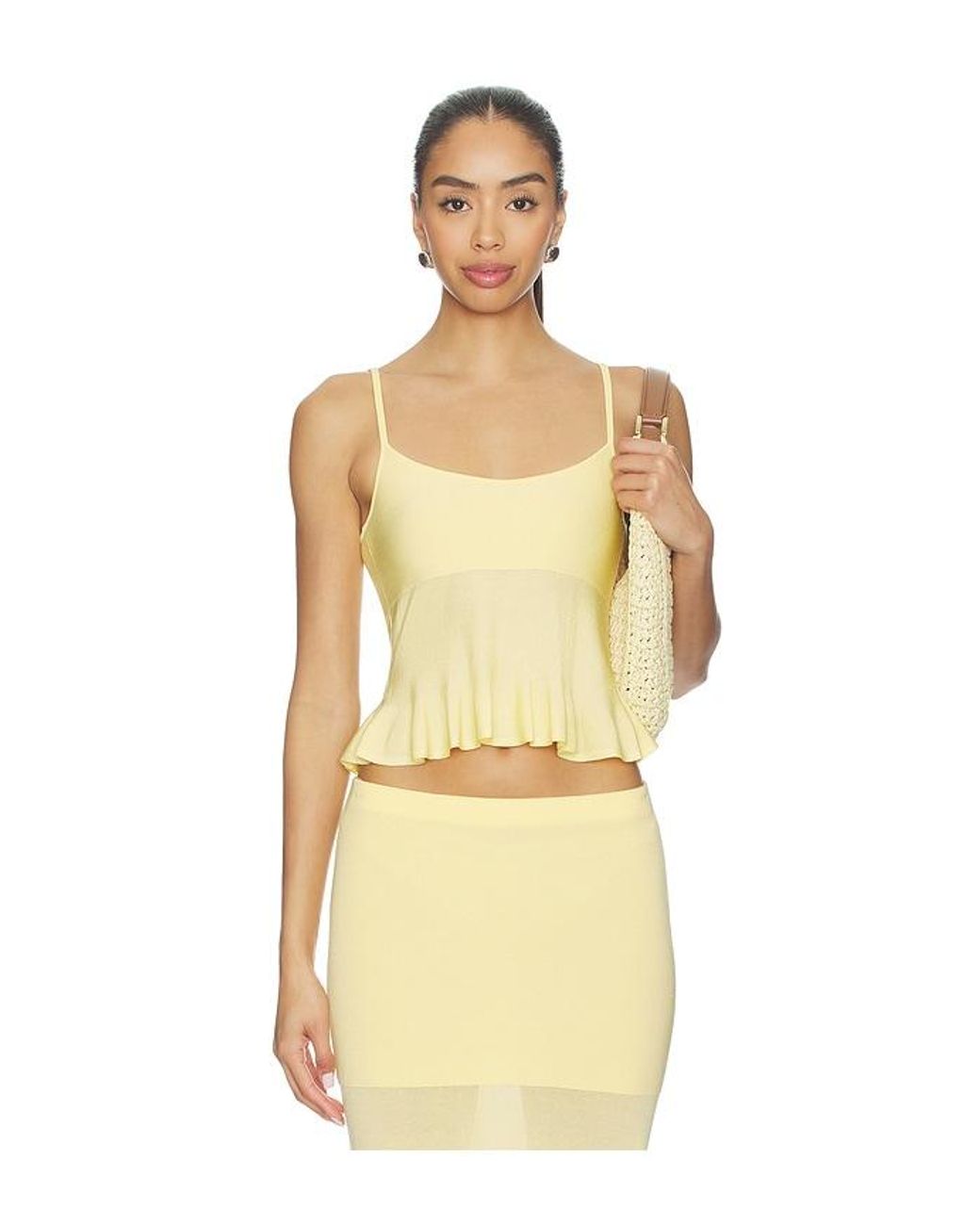 Lovers + Friends Yellow Delia Knit Tank