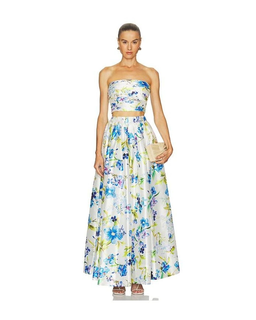 Hemant & Nandita White Strapless Top