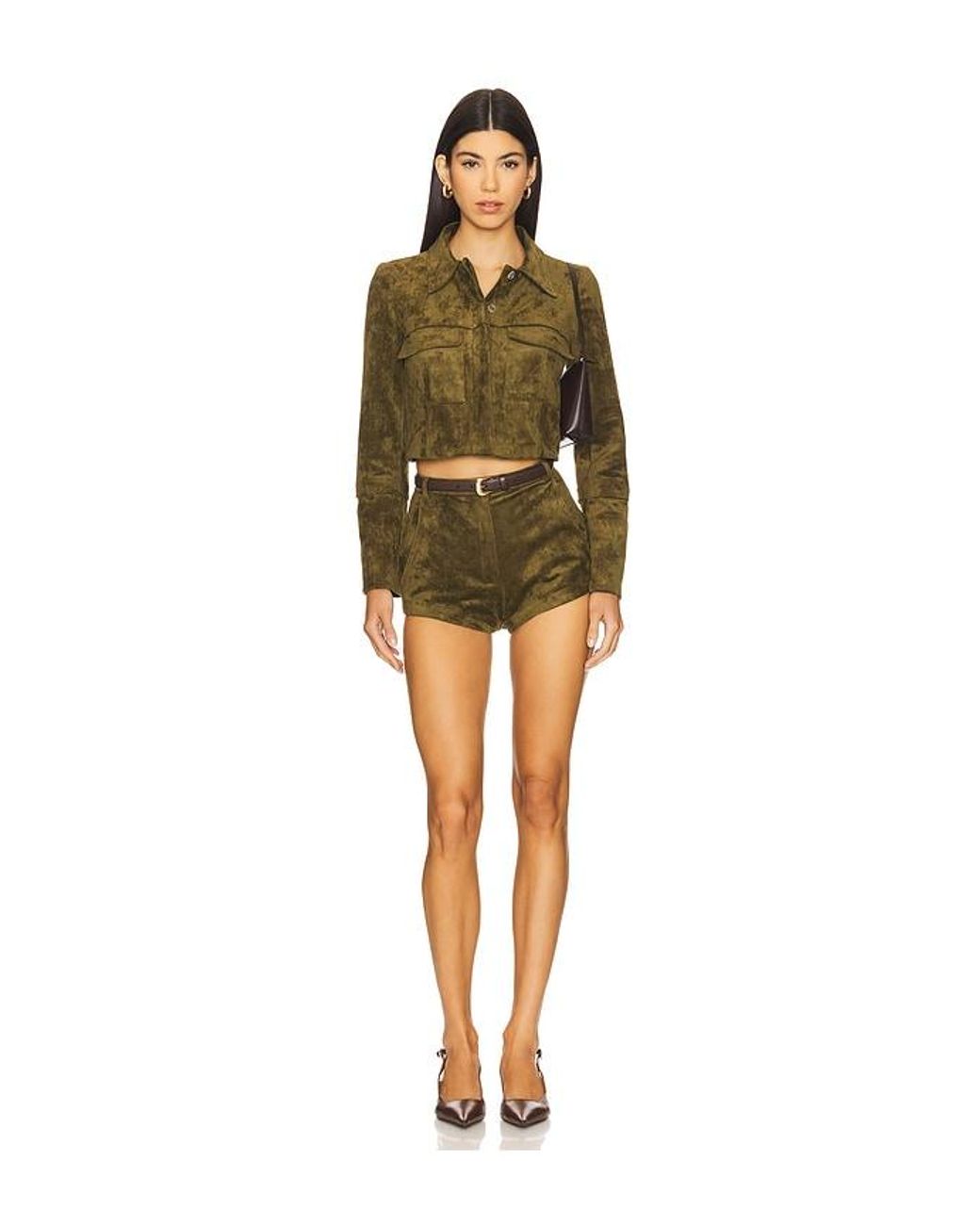 Amanda Uprichard Black X Revolve Kelso Suede Short