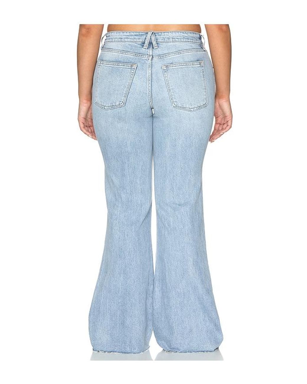 GOOD AMERICAN Blue Vintage Low Rise Relaxed Flare Jeans