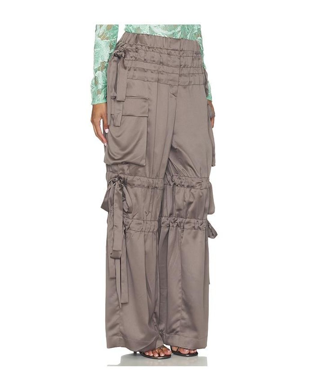 AKNVAS Brown Odin Satin Trousers