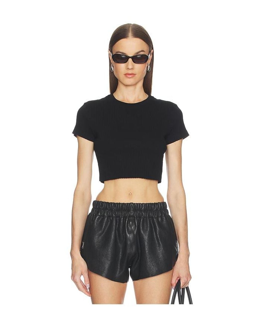 Re/done Black Cropped 60S Slim Tee