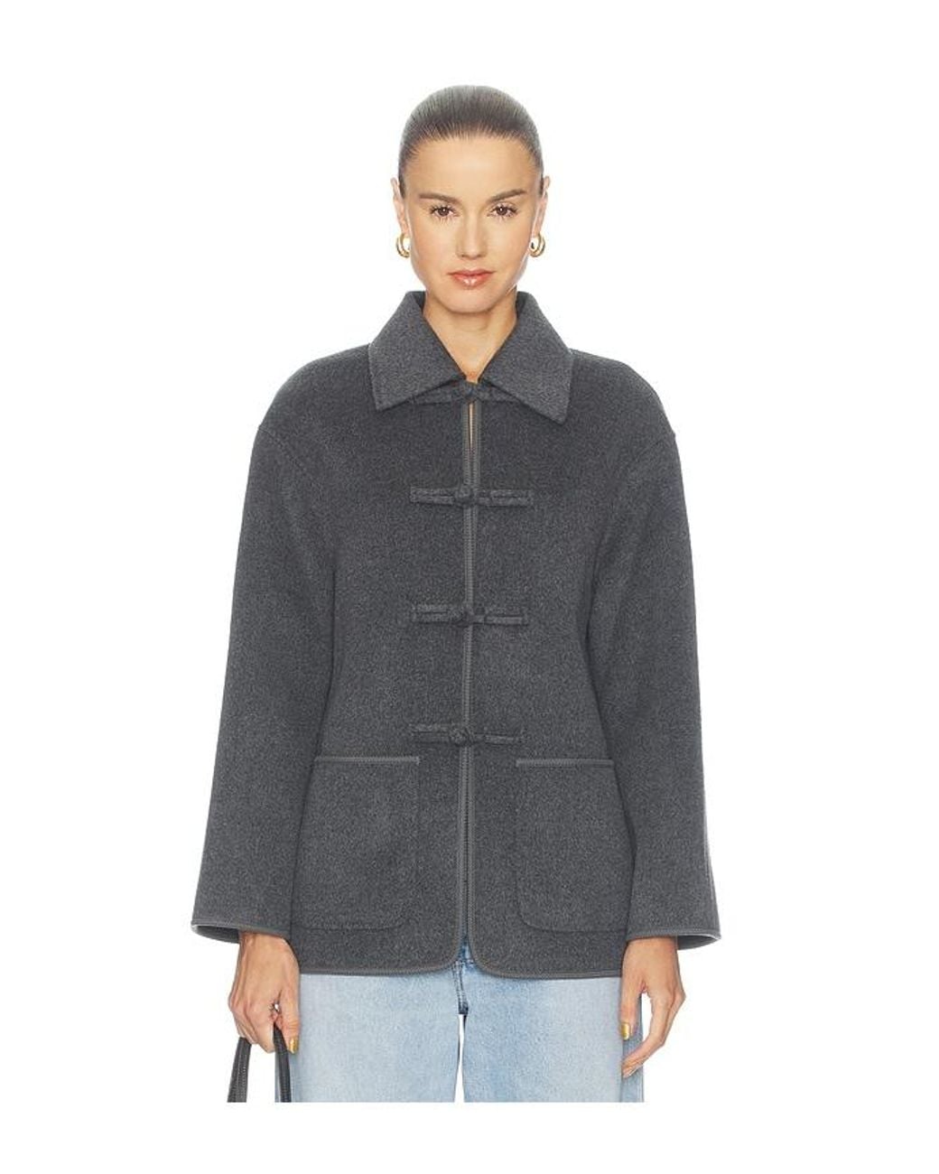 Rohe Gray Double Faced Wool Pankou Closure Jacket
