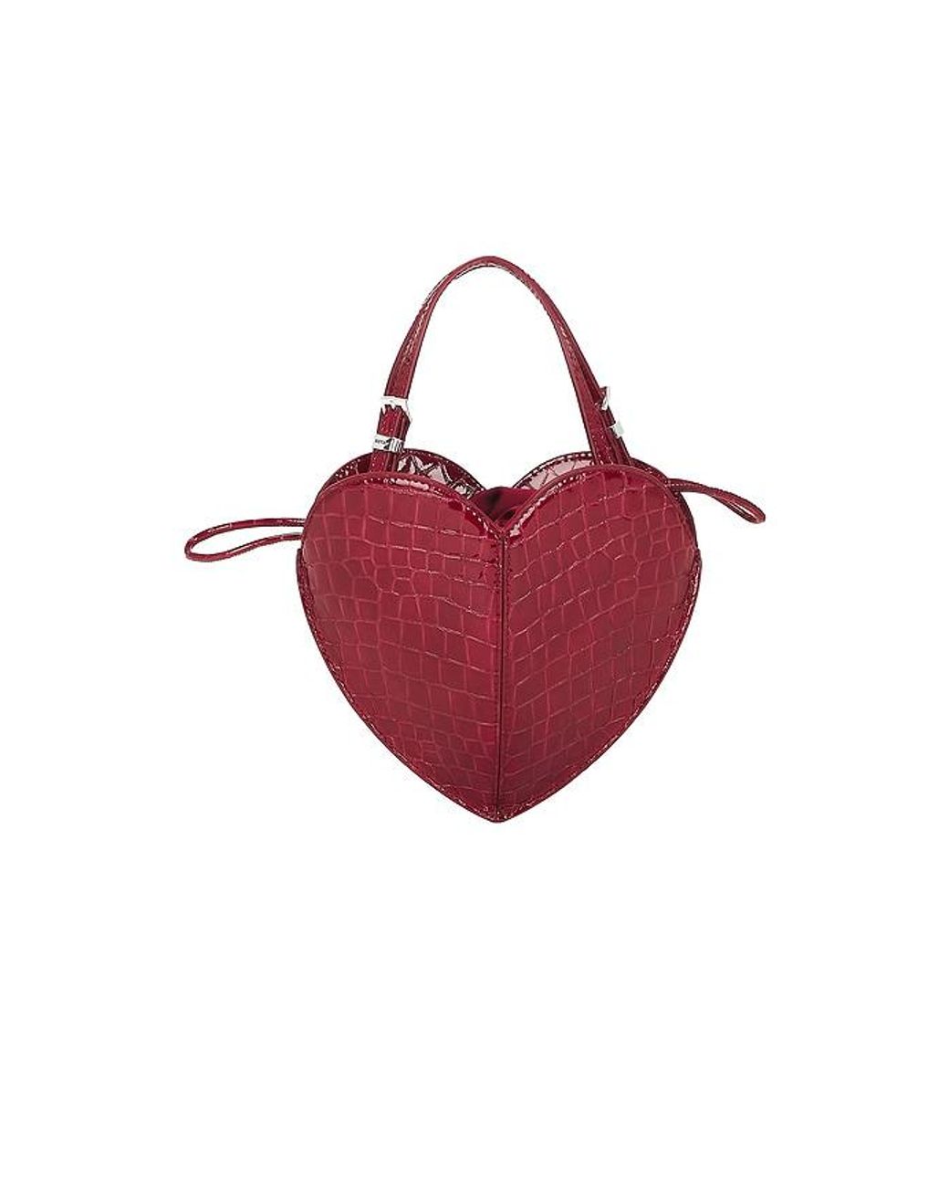 ROTATE BIRGER CHRISTENSEN Red Patent Croco Heart Bag