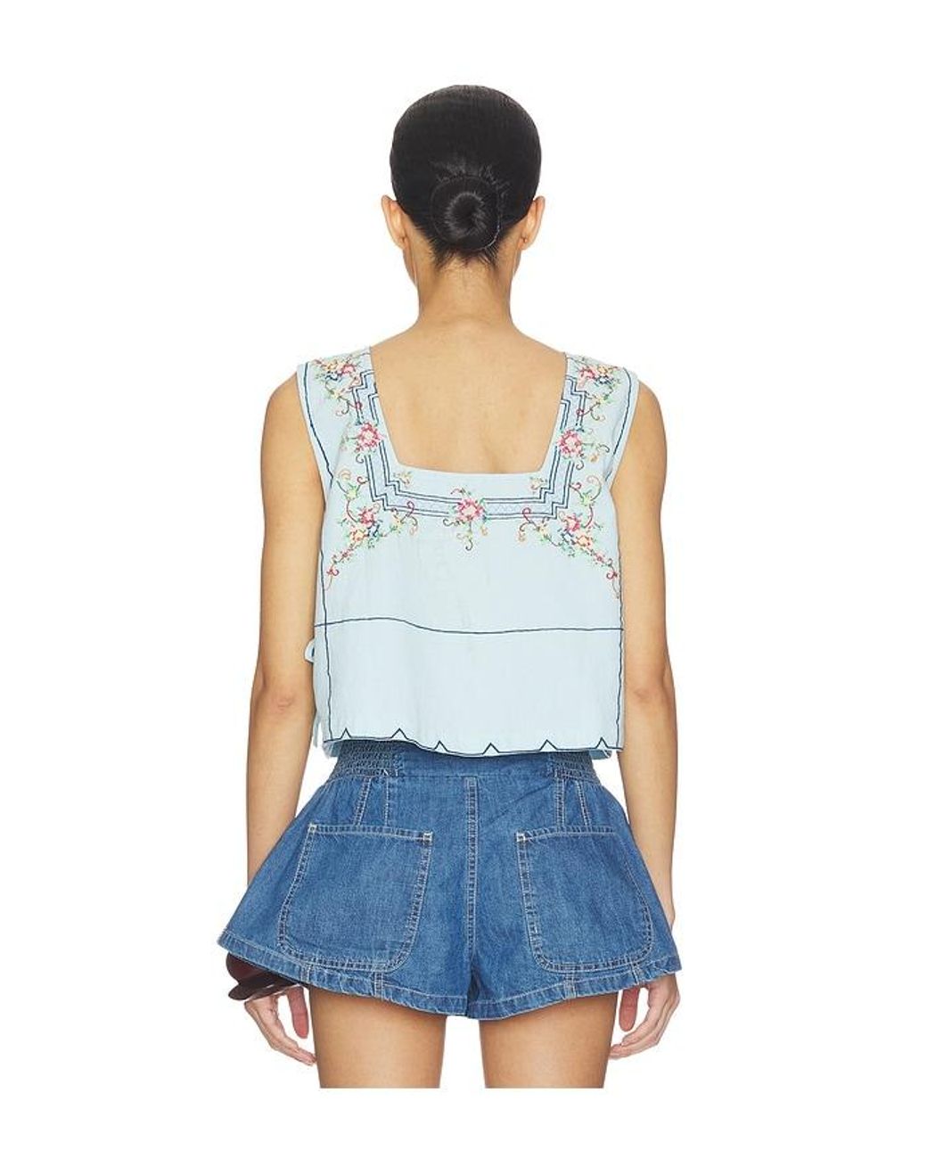 Free People Blue Garden Wall Top