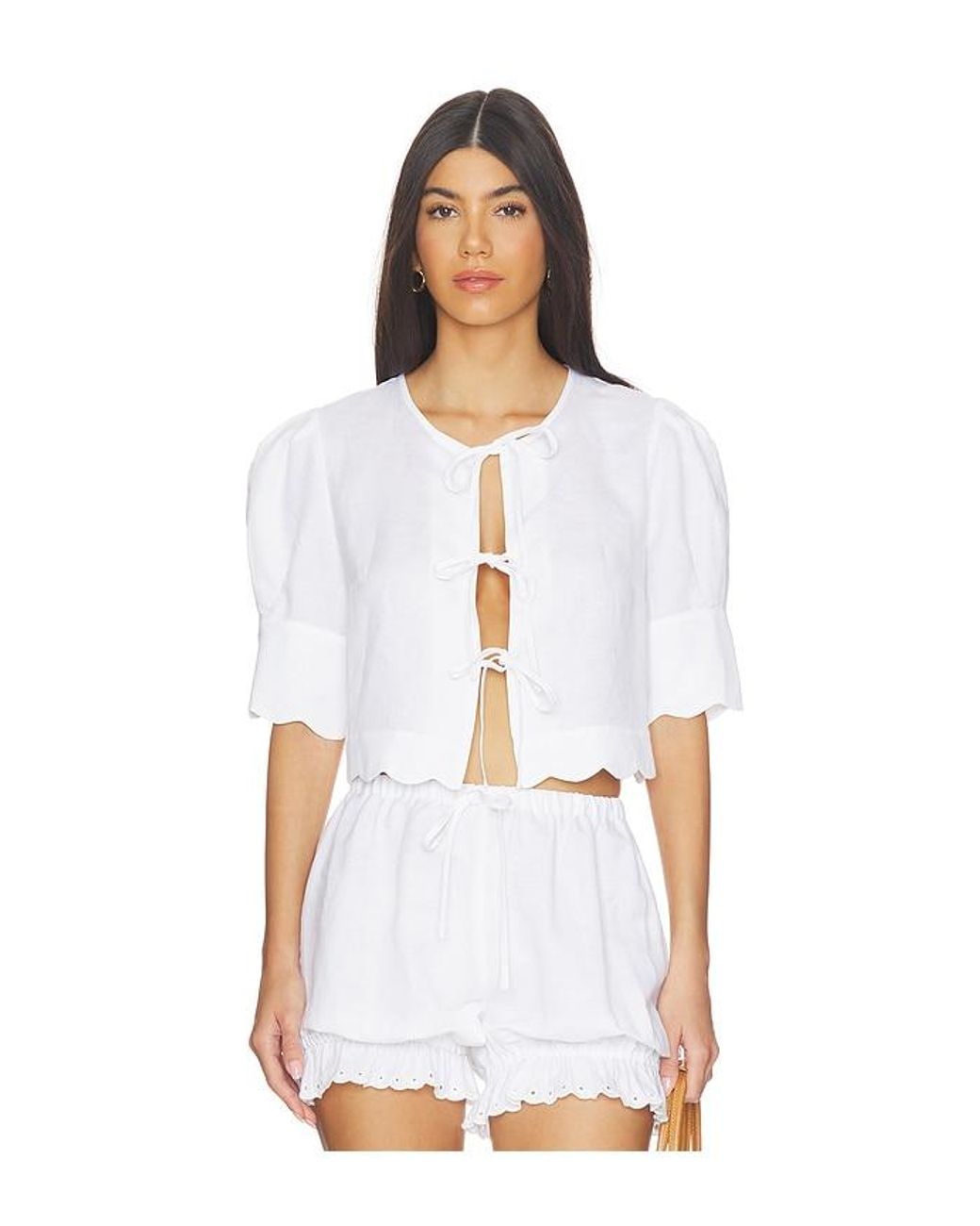 Sister NY White Scalloped Top