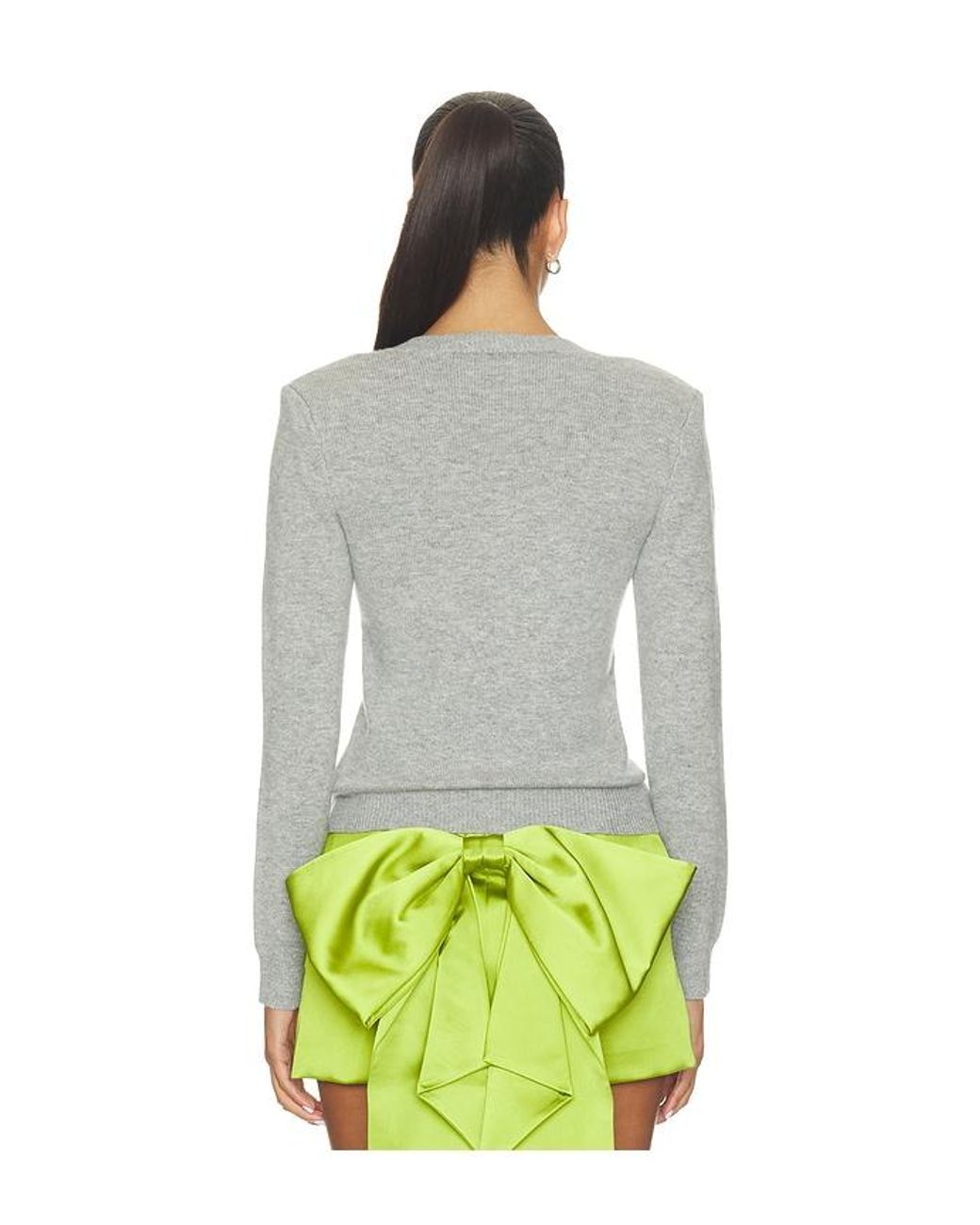 Self-Portrait Green Flower Wool Jumper