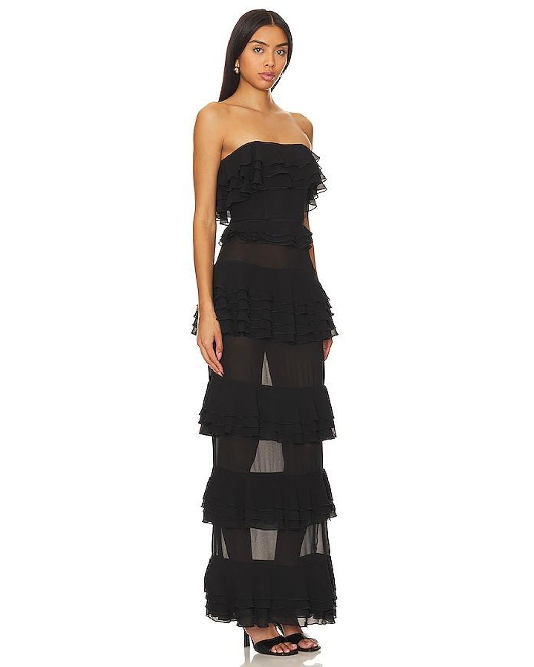 Nbd Black Lily Ruffle Dress