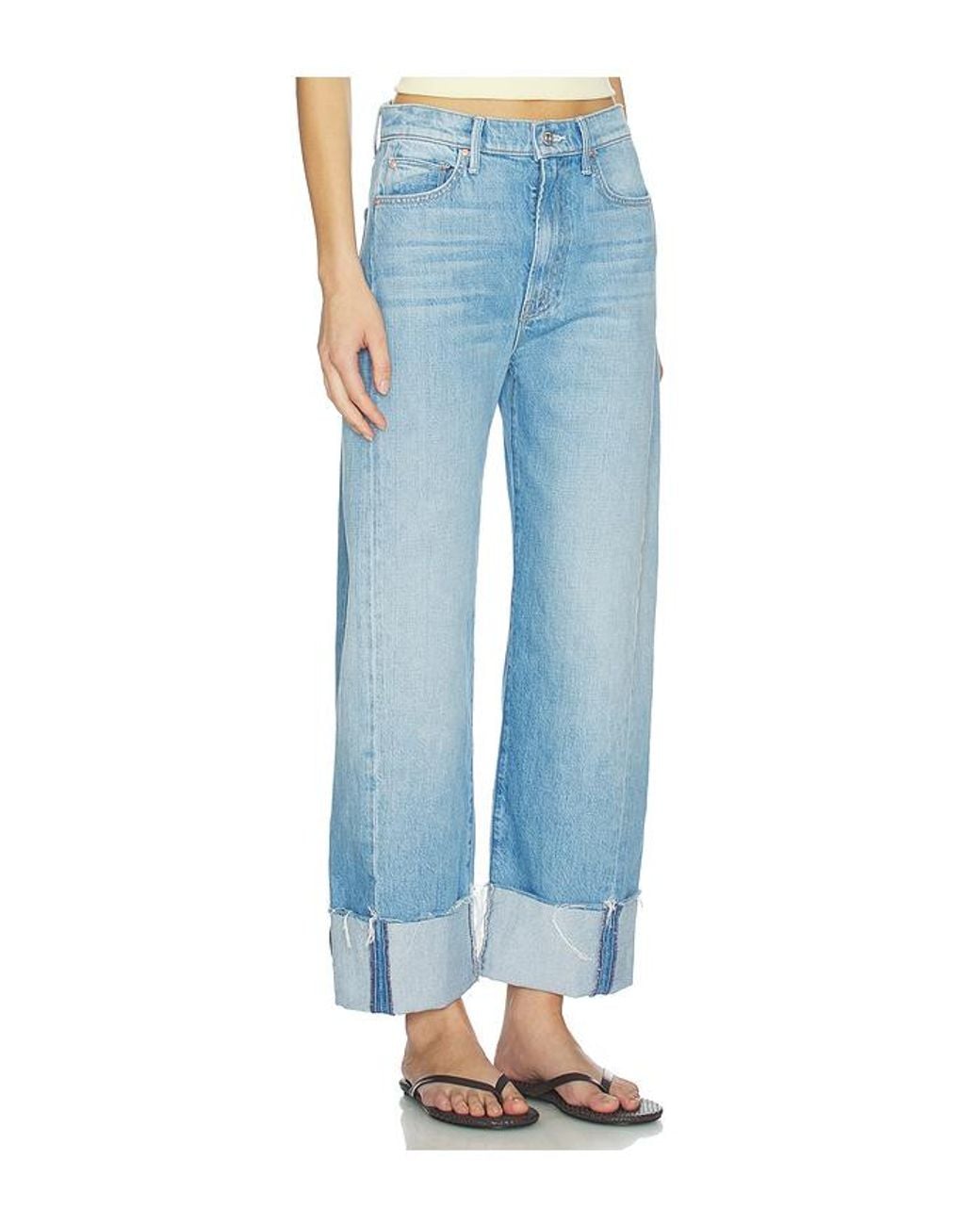Mother Blue The Half-Pipe Ankle Cuff Fray Jeans