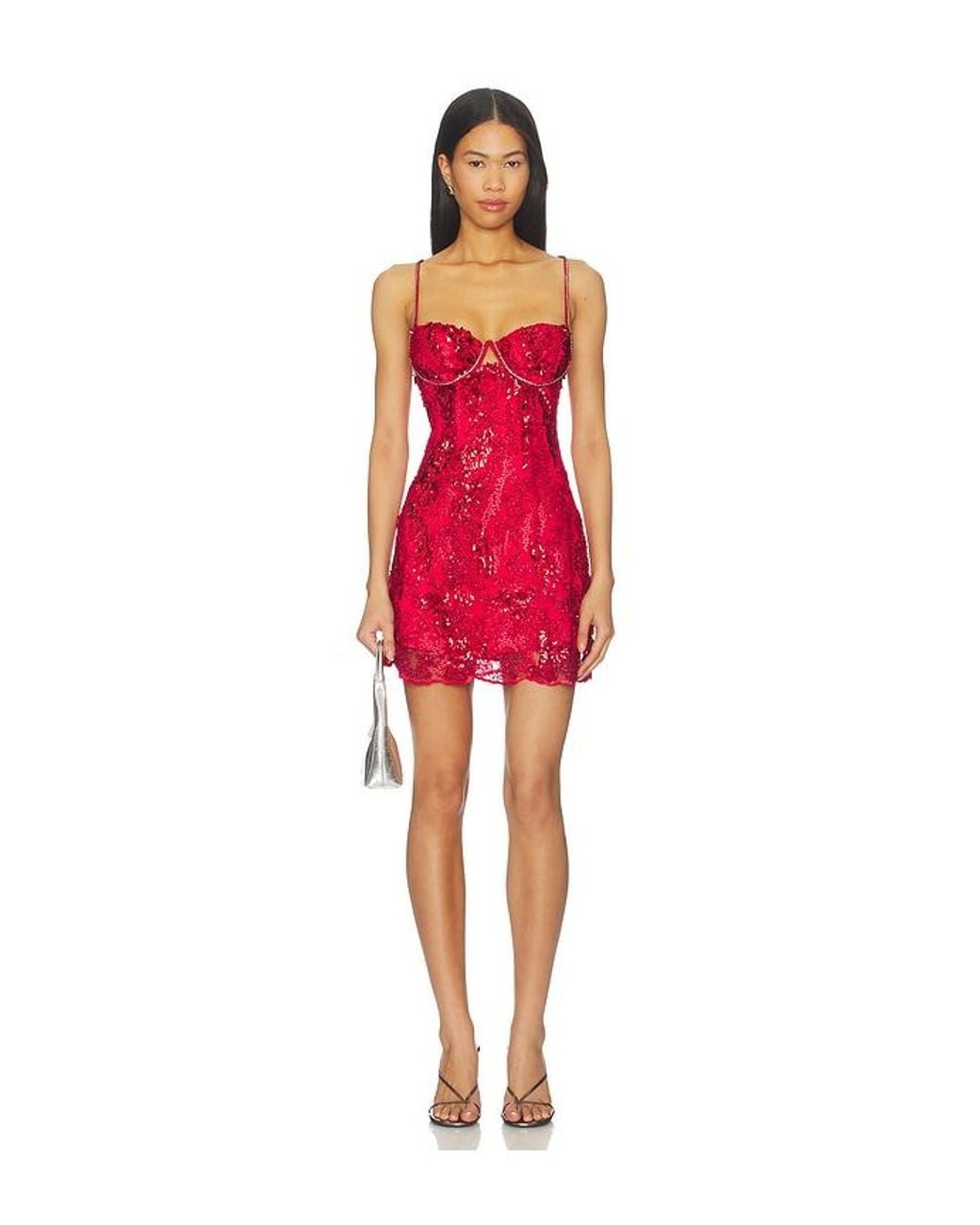 For Love & Lemons Red Opal Mini Dress