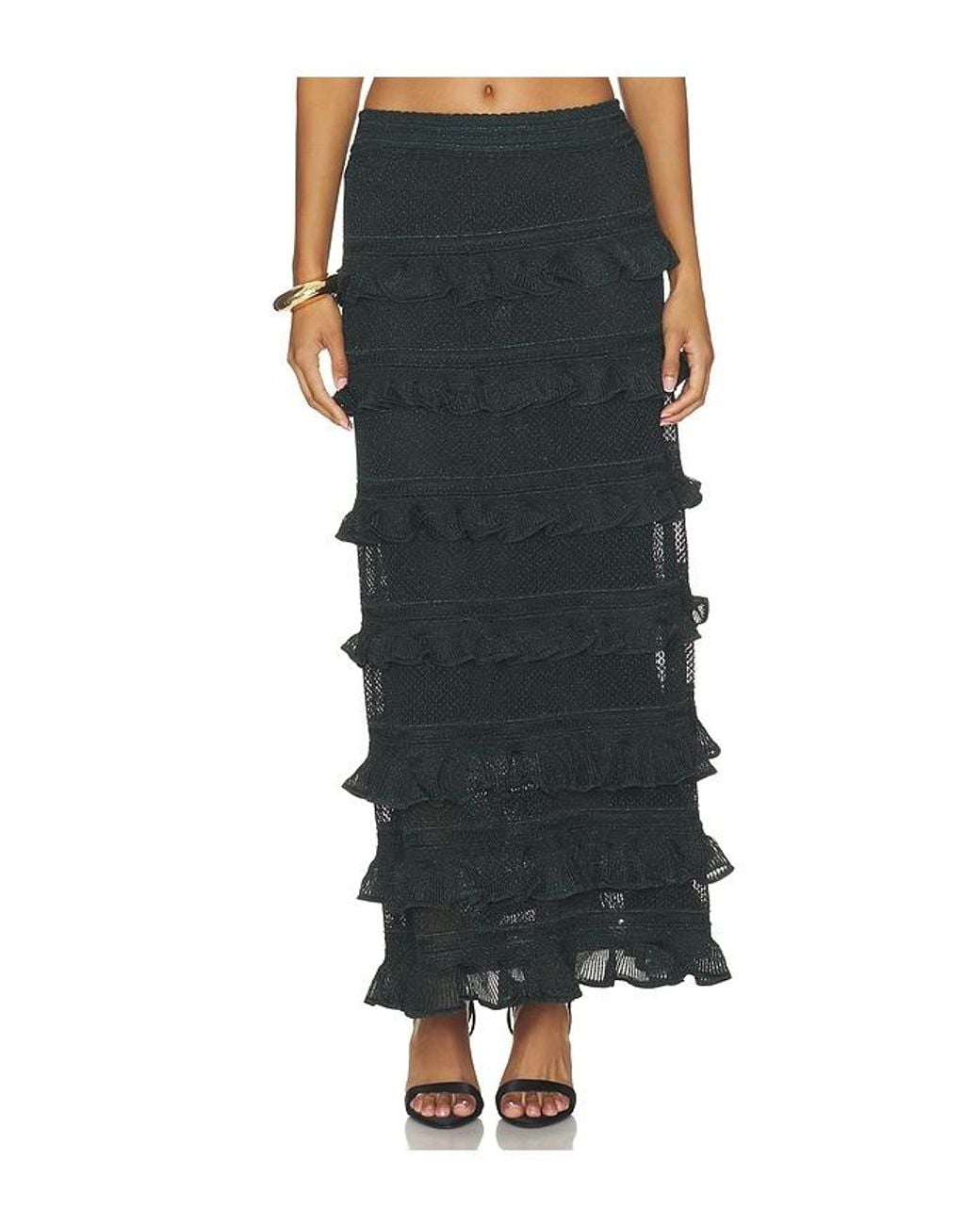 Zimmermann Black Valiant Frill Maxi Skirt