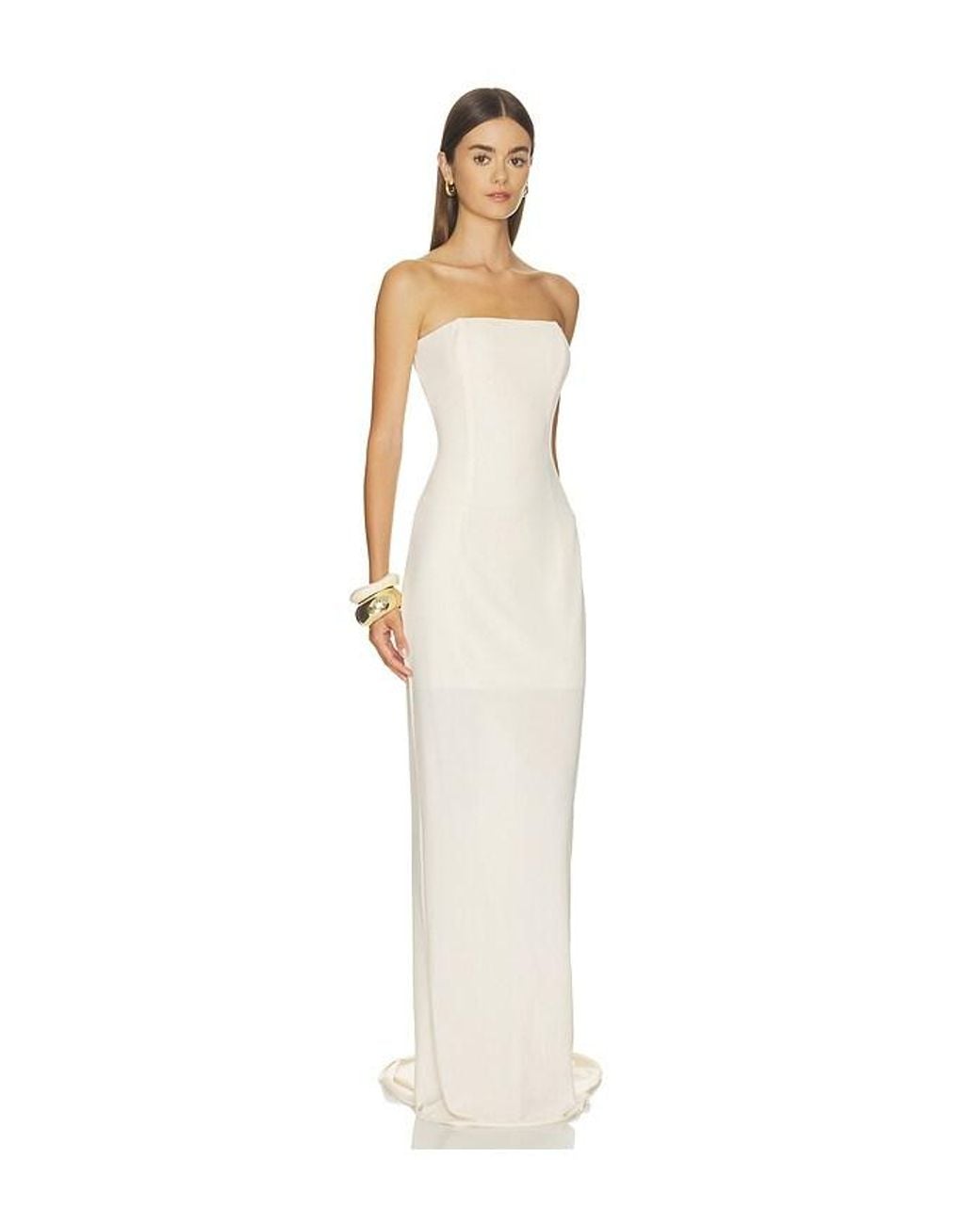 MOTHER OF ALL White Amaya Strapless Maxi Dress