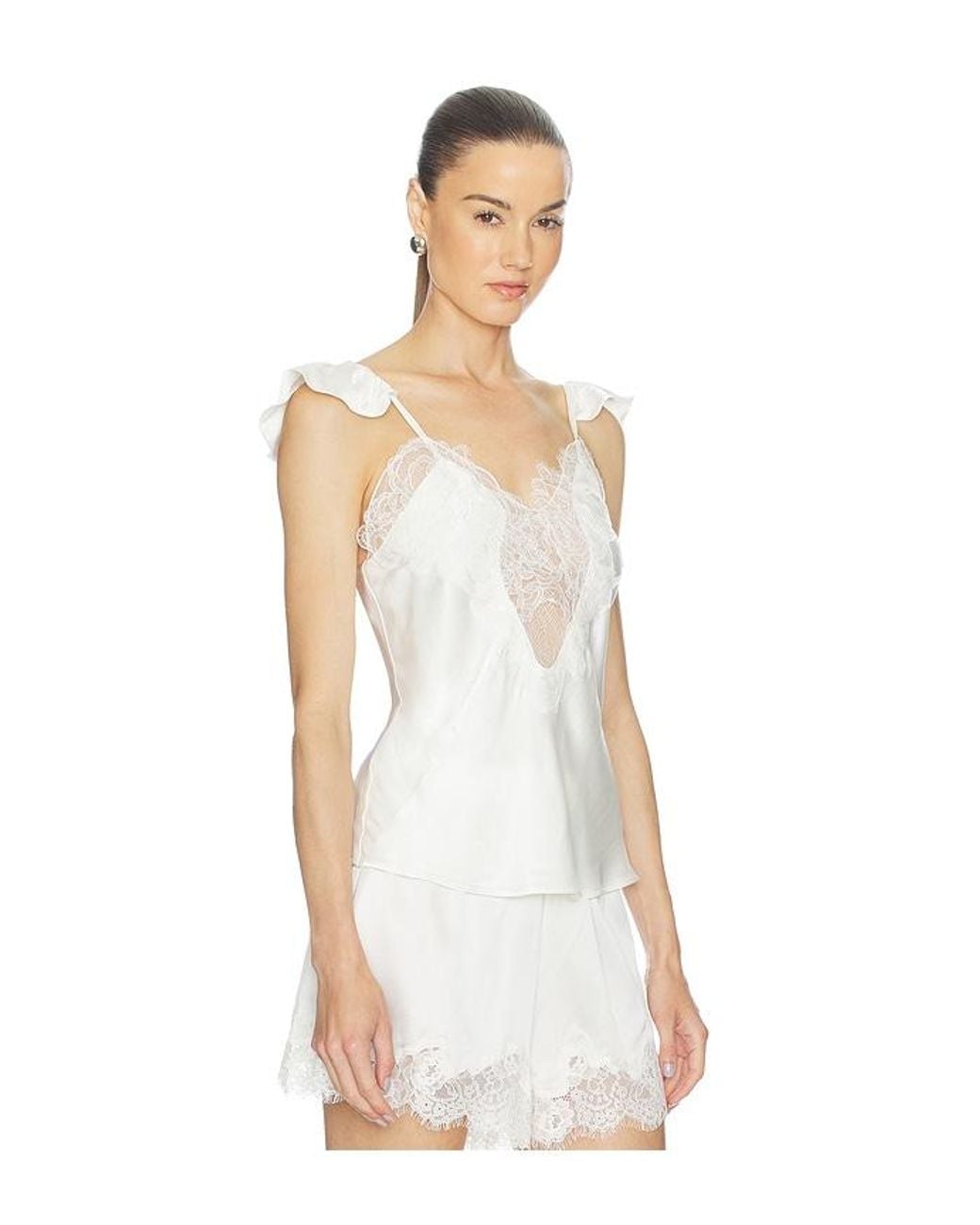 Bardot White Ivy Lace Detail Camisole