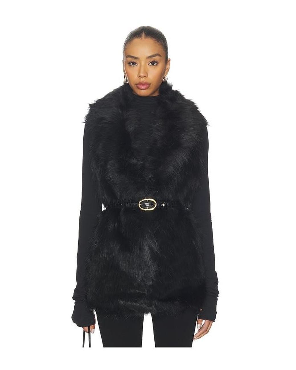 Unreal Fur Black Premium Rose Vest