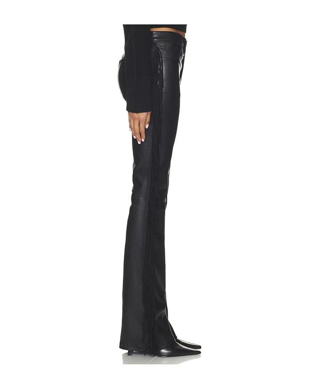 SPRWMN Black Fringe Micro Flare Pant