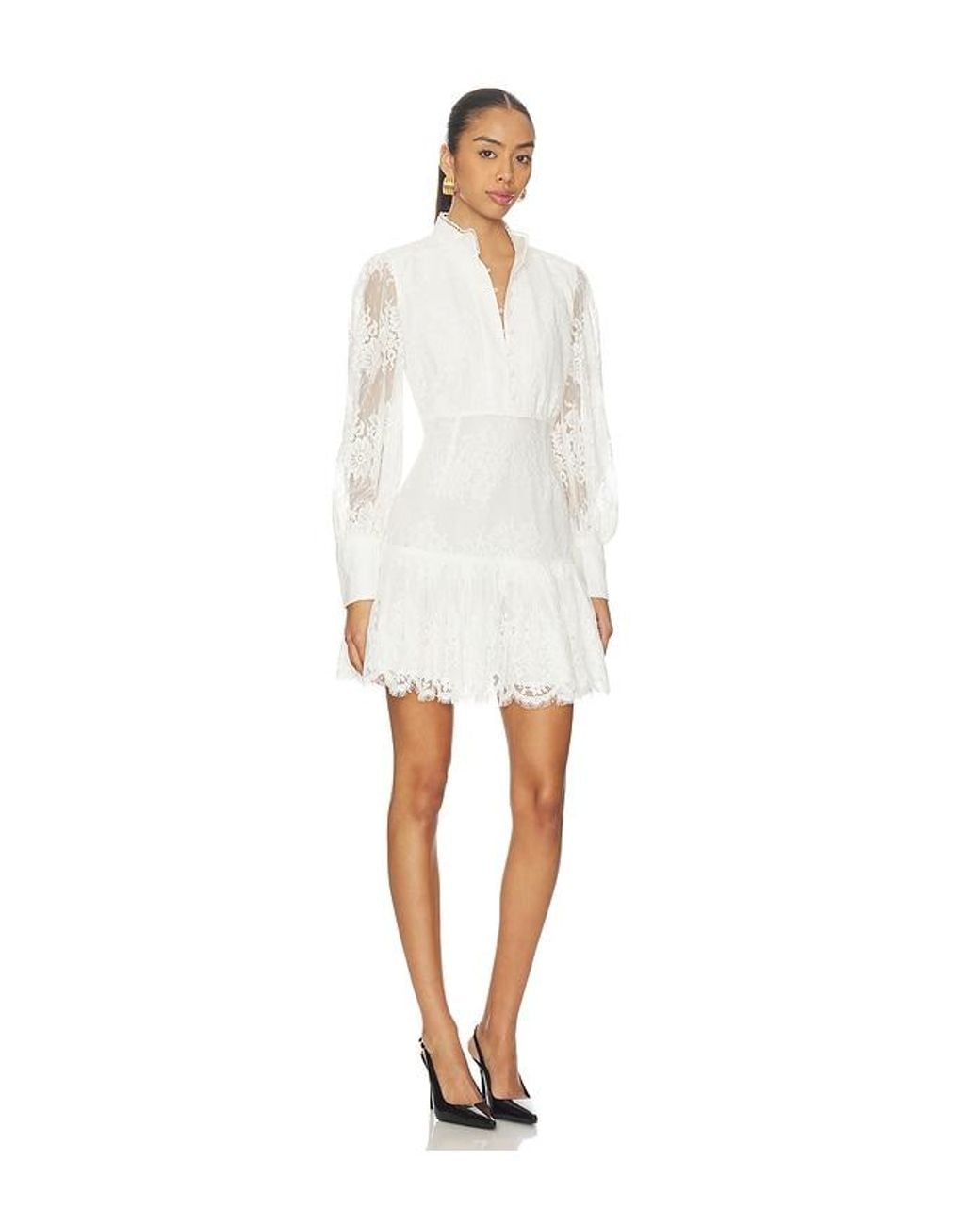 Bardot White Olessia Lace Mini Dress