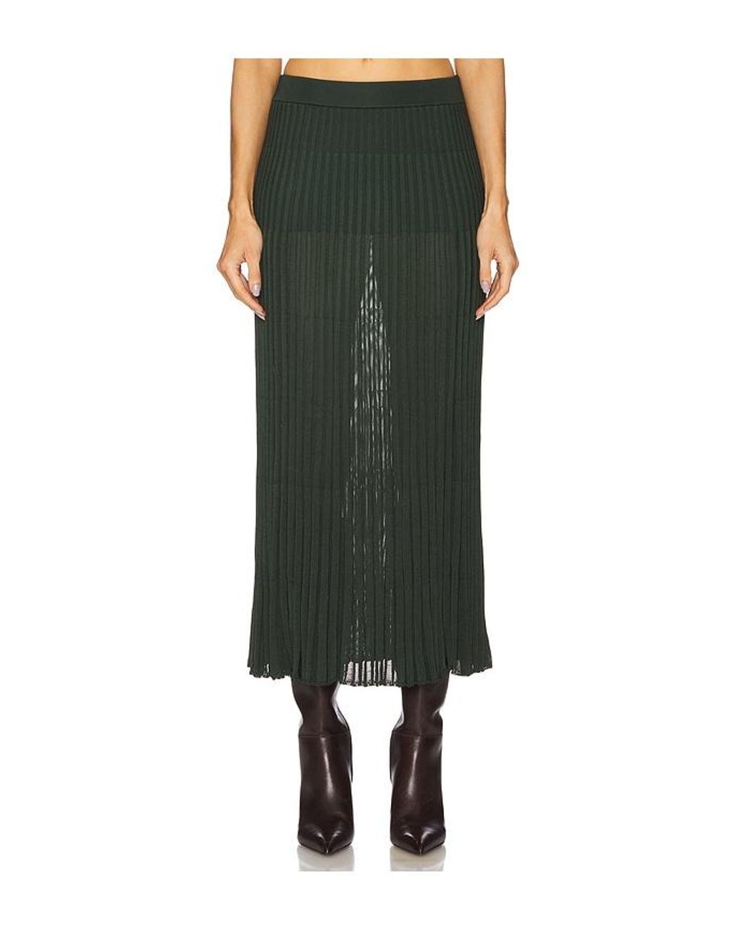 Zimmermann Green Pleated Midi Skirt