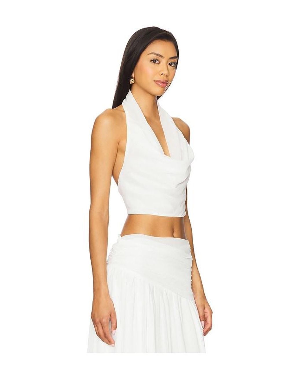 SNDY'S White X Revolve Camelia Cowl Top