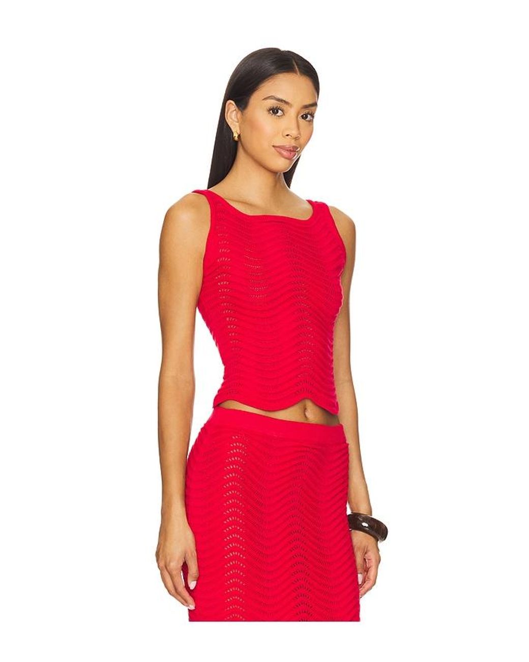 Cin Cin Red Arc Knit Top