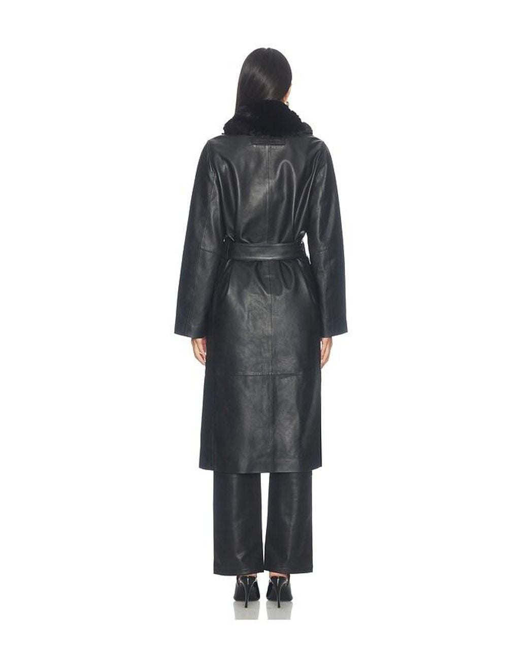 Samsøe & Samsøe Black Sajuniper Shearling Coat