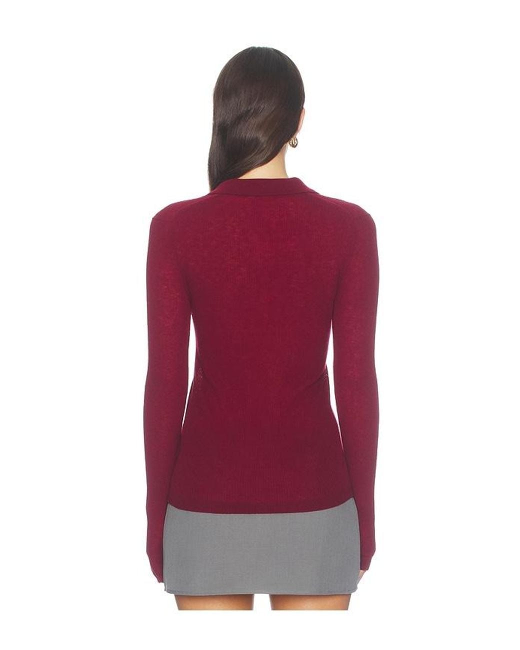 Pistola Red Korey Merino Blend Featherwight Rib Cardigan