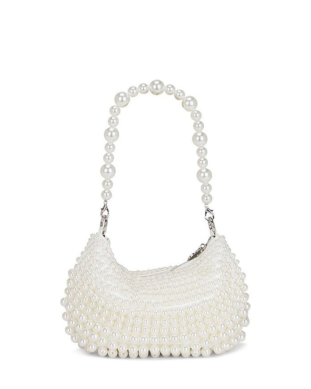 Olga Berg White Pia Croissant Bag