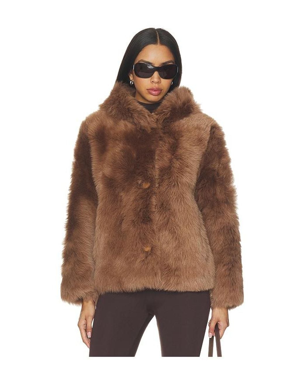 Proenza Schouler Brown Michelle Hooded Shearling Jacket