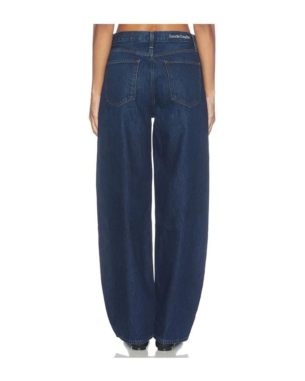 FAVORITE DAUGHTER Blue The Mercer Mid Rise Easy Barely Barrel Jean