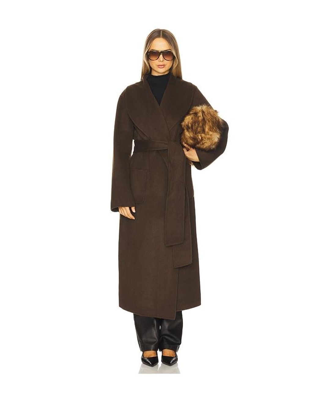 SER.O.YA Black Mavis Wool Coat