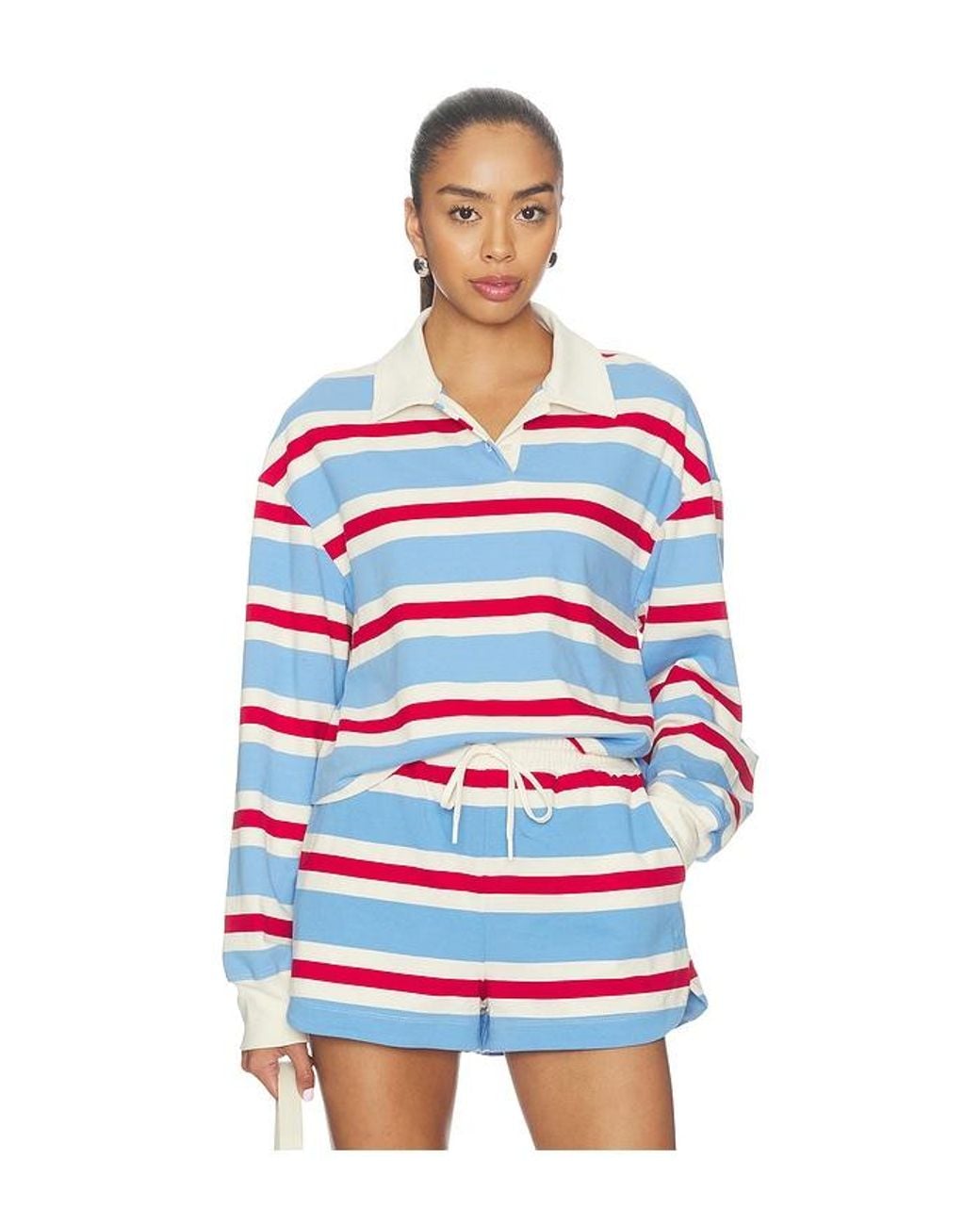 Year Of Ours Red Striped Cotton Jersey Rugby Pullover