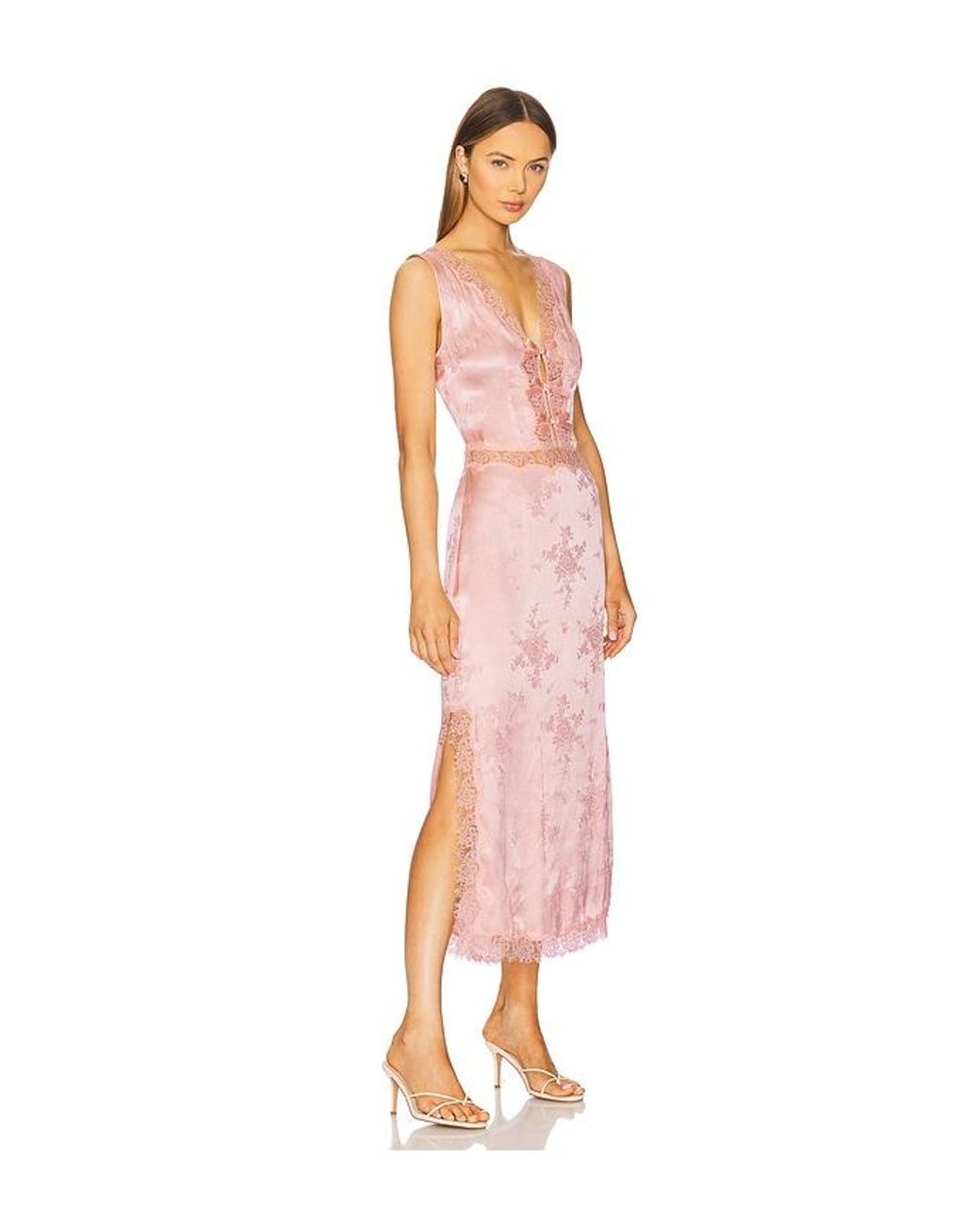 LPA Pink Daphne Midi Dress